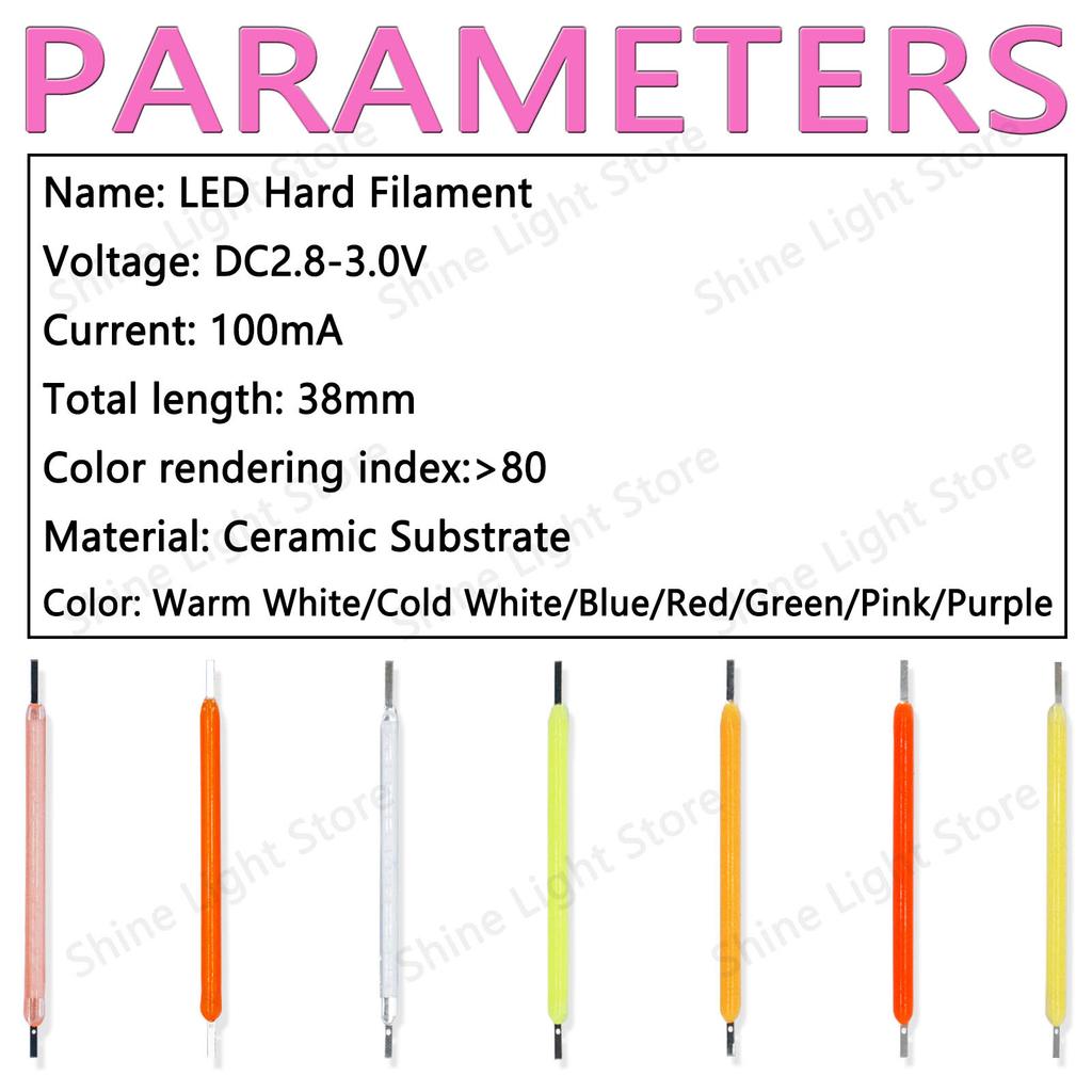 10~1200pcs 3V Filament LED 38mm LEDS Edison Light Bulb Decoration Home Wedding Party Camping Lighting Diod Accessories