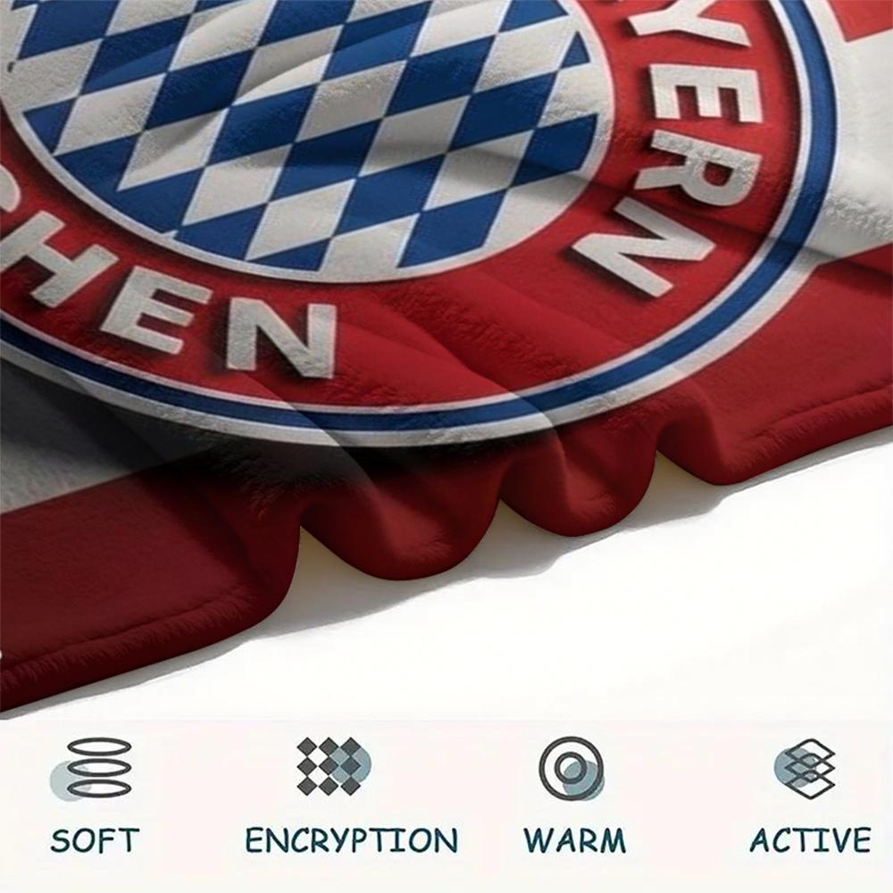 1PC Custom Name Bayern Munich Patterned Flannel Blanket Suitable For All Seasons for Home Decor Warmth and Comfort Gifts Holiday Present