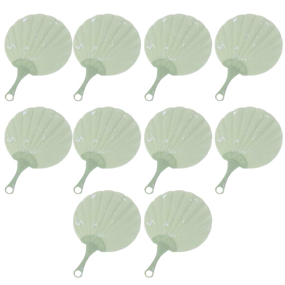 10pcs Retro Portable Shell Fan Plastic Handheld Fan Durable Chinese Style Fan  Traditional Festival