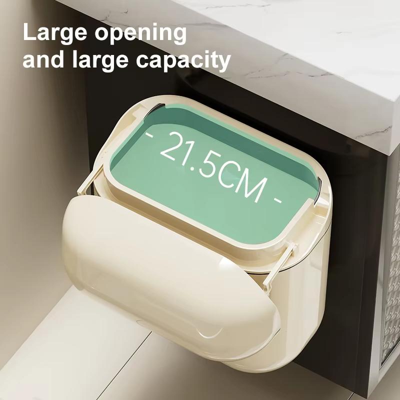 New 9L/12L Household Kitchen, Bathroom Wall Mounted Garbage Can, Narrow Space Large Capacity High Appearance Level Garbage Can