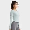 Juyi Hall Women's Long Sleeve Slim Fit Running & Yoga T-shirt with Built-in Bra