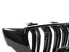 BMW 4 F32 / F33 / F36 13-18 griglie tra i fari (reni) set sinistra + destra DOPPIA BARRA NERA LUCIDA