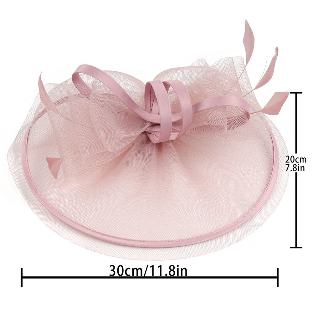 Vintage Feather Fascinators Hats Mesh Decorative Headband Tea Party Hats Hair Clip