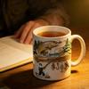 350ml Ceramic Fishing Mug Funny Novelty Drinkware Fisherman Coffee Mug for Cold Weather Outdoor Fishing Camping Hiking Picnic