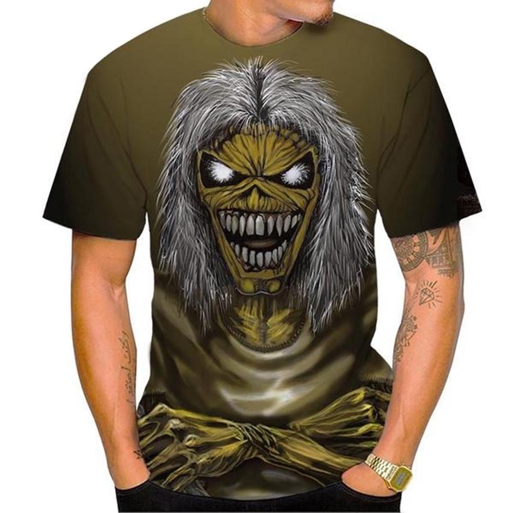 Summer Fashion Nostalgic 3D Printed Heavy Metal Music Devil Cool Fashion Personalized T-shirt