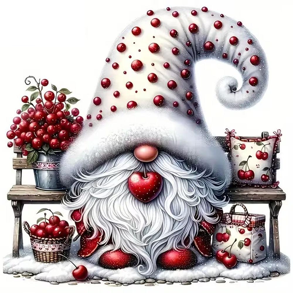 

QT2397#15cm Christmas Gnomes Red and White Polka Dot Car Sticker for Laptop, Truck,Motorcycle, Window 15cm-longest side