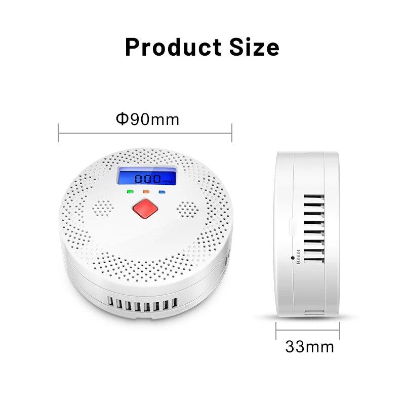 Tuya WIFI CO PPM Detector Warning Siren Carbon Monoxide Detector with LCD Indicator Safe Sensor Home Security Protection