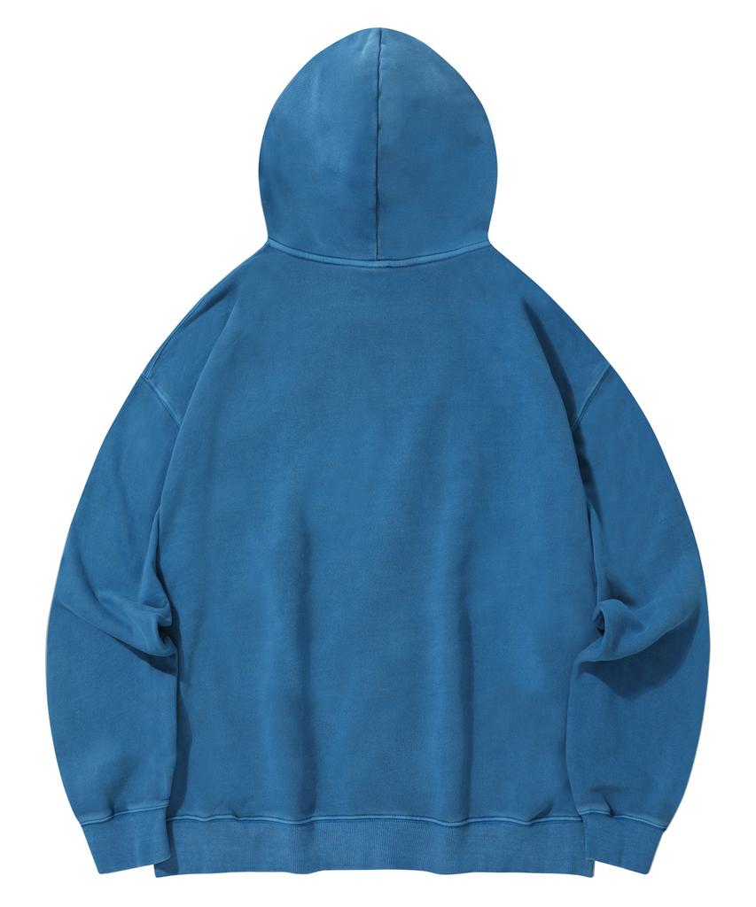 Stends [M~4Xl] Pigment Arch Logo Hoodie Zip-Up_Blue