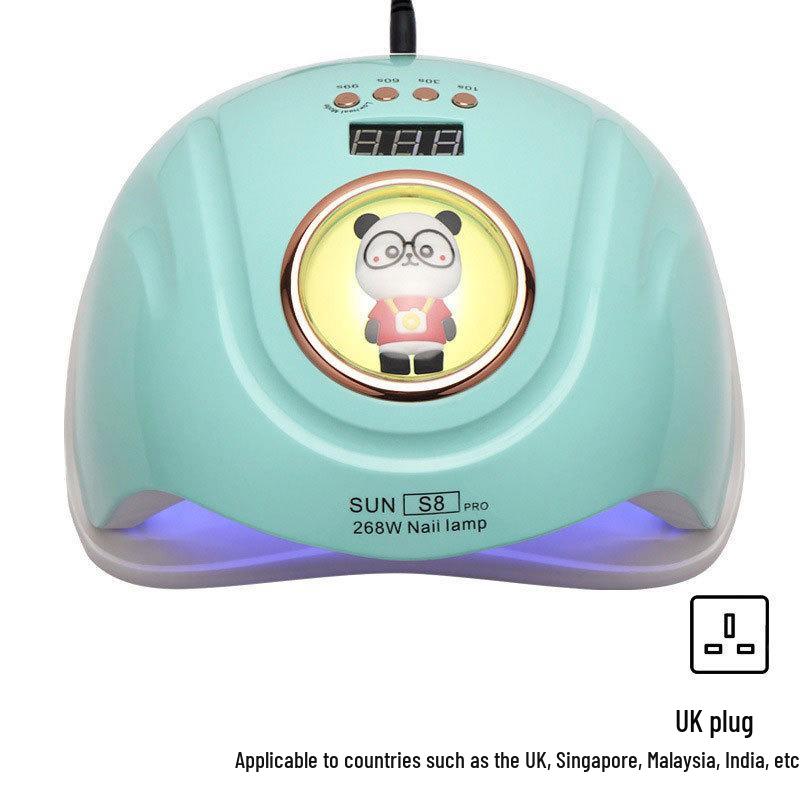 268W Dual-Hand UV/LED Nail Lamp for Fast Drying with Cartoon Design