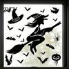 Spooky Party Decorations Halloween Static Sticker, with Witch/Ghost/Castle/Bat Horror Silhouette Patterns, Durable PVC Bat And Pumpkin Decals