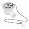 Boat Trailer Sink Drain Assembly Replacement, Angled Outlet Drain Set with Stainless Trim, Plastic Body and Cap Chain for Mobile Service