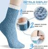 7 pairs of women's plush lined warm socks, plush and fluffy sleeping socks, suitable for family, indoor and ladies' Christmas gifts
