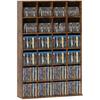 CD Storage Unit with Adjustable Shelves, 89 X 130.5 Cm, Rustic Brown
