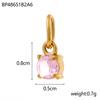 CARLIDANA Good Quality Long Lasting Color Retention Stainless Steel Gold-Plated Colorful Inlaid Transparent Zircon Pendant Charm
