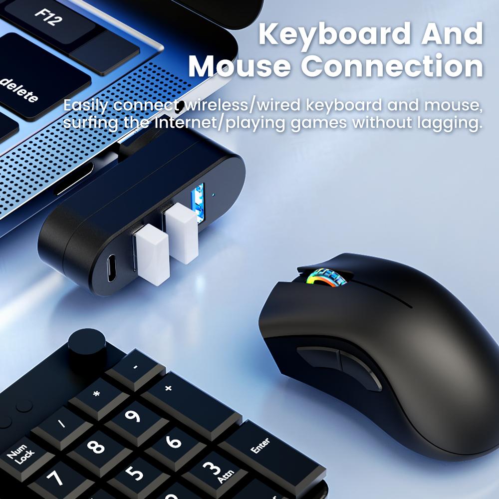 Rotatable USB HUB USB 3.0 2.0 Type C HUB USB Splitter 4 Ports Multiple Expander For Computer Laptop MacBook U Disk Data Transfer