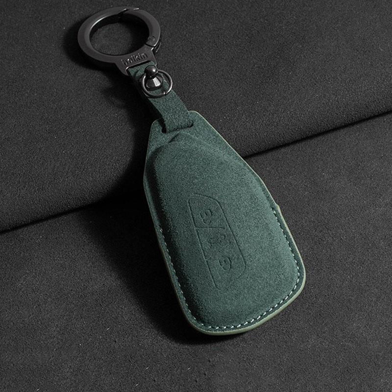Suede Leather Car Key Case for Volkswagen VW Magotan Passat B8 TIGUAN MK2 Golf 8 2020 for Skoda Octavia A8 A7 2021 SEAT Leon MK4
