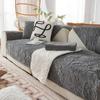 New Pattern Plush Sofa Cushion Winter Solid Color Plush Seat Cushion Pastoral Style Anti Slip Sofa Towel Backrest Towel Sand