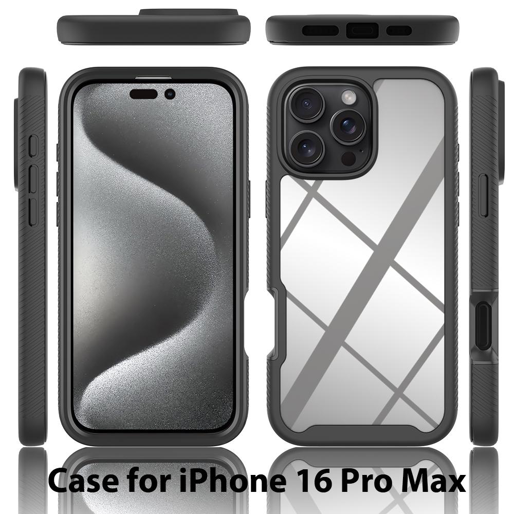 For iPhone 16 Pro Max Case Anti-Drop 2-in-1 PC+TPU Phone Cover