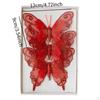 3Pcs Butterfly Christmas Tree Decorations Glitter Butterflies Bedroom Office Hanging for