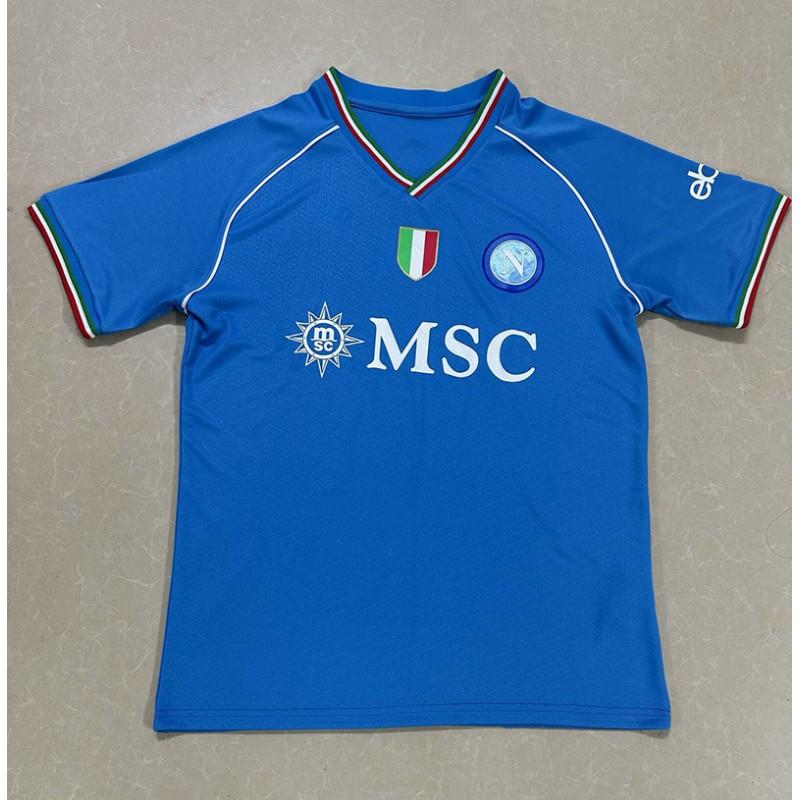 Maglia da Calcio Napoli 2023-24 Casa Trasferta Portiere Edizione Campione Commemorativa Cotone