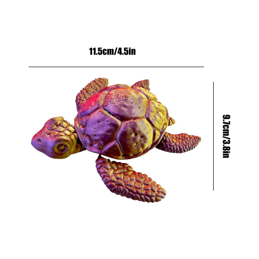 Turtle Fidget Toy 3d Printed Fidget Sea Turtle Statue For Table Animals Model With Movable Joints Desktop Ornament For Men Women