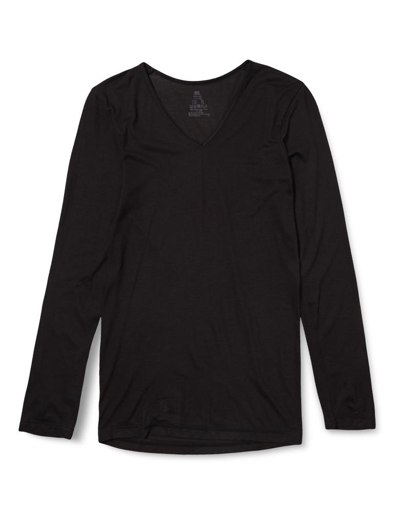 BVD heat edit and highly functional winter innerwear for available exclusively in V-neck long-sleeve T-shirt, moisture-wicking heat-generating,