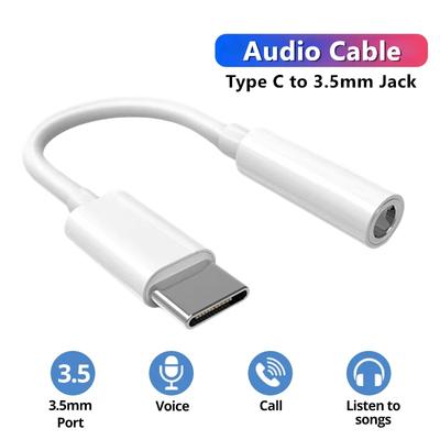 Câble Adaptateur Audio AUX Jack 3,5 mm vers Type C pour iPhone 15 Plus Samsung Huawei Xiaomi Redmi POCO OPPO Realme Convertisseur d'Écouteurs