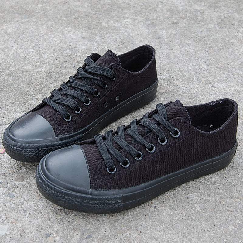 

Shoes trendy shoes old Beijing cloth shoes men lazy spring and autumn work all black board shoes 46 men s - runs a size small