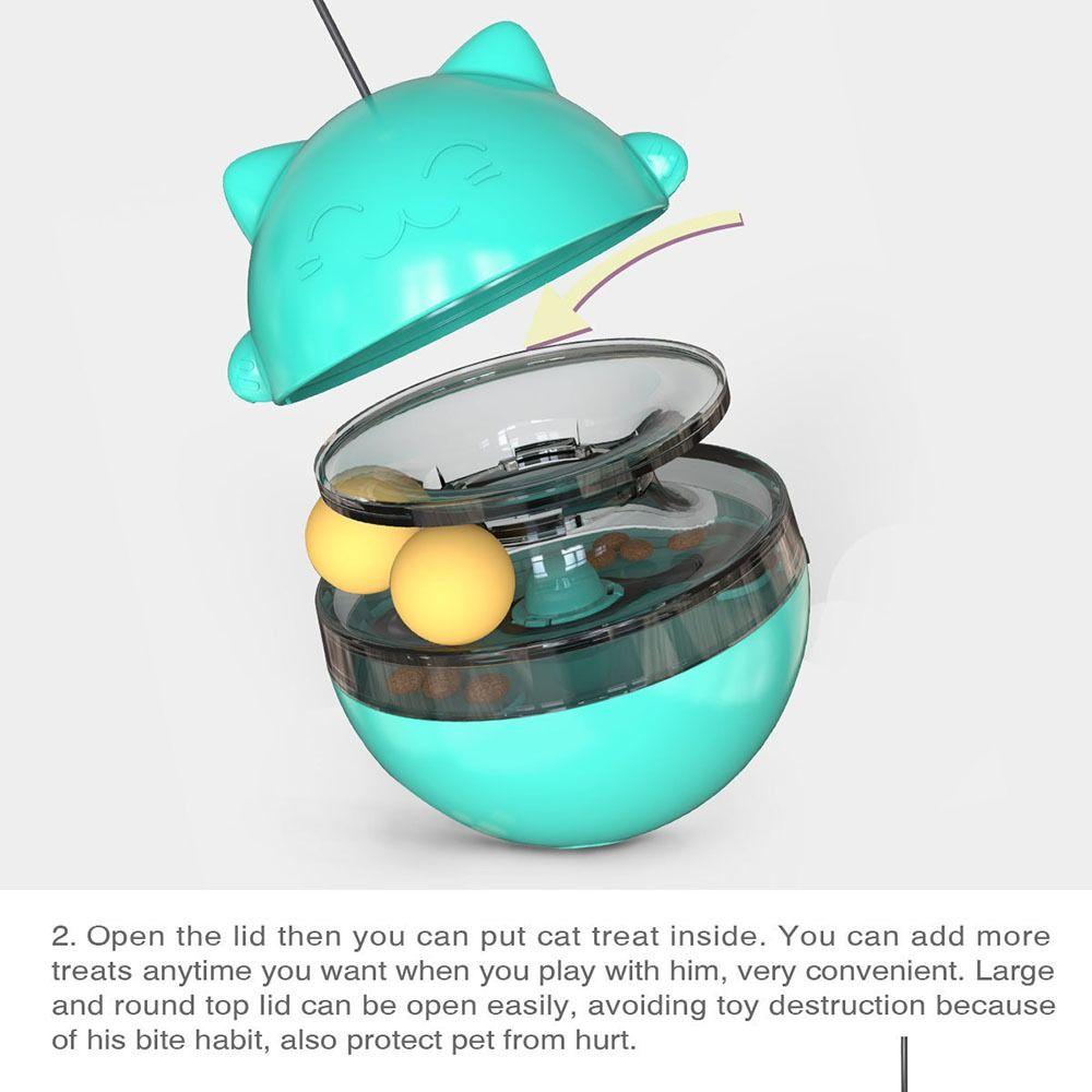 Treat Dispenser Leaking Food Ball Fun Training Cat Teasing Stick  for Relieve Boredom