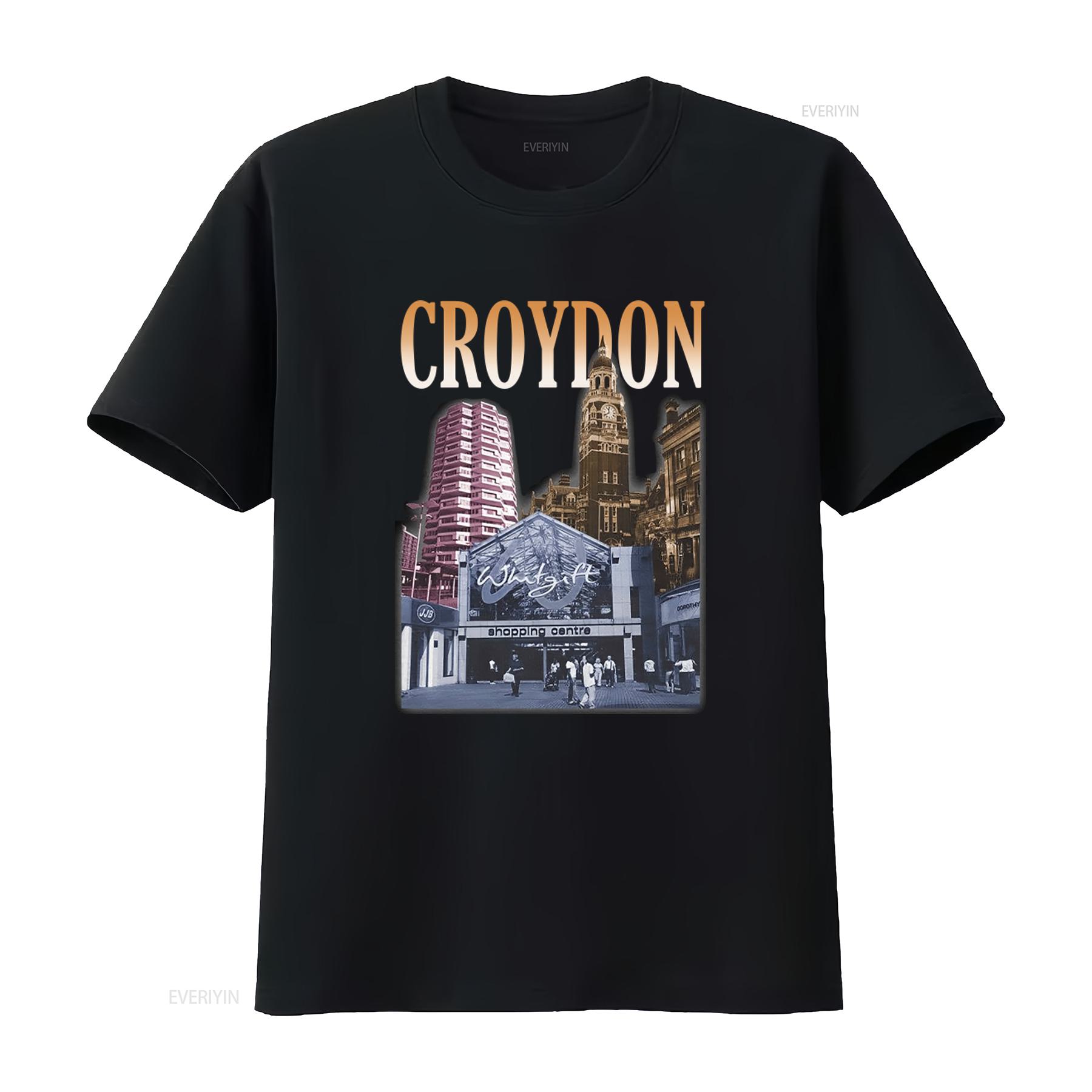 

Croydon 90s Style T Shirt Vintage Cityscape Print Retro Fashion Shopping Centre Design Perfect for Trendy Outfits vintage 4XL