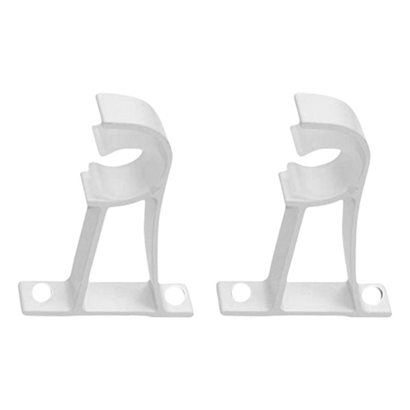 

Pack of 2 Single Curtain Rod Holders Aluminum Alloy Wall and Ceiling Mount Drape Poles Brackets for Home and Office Use білий