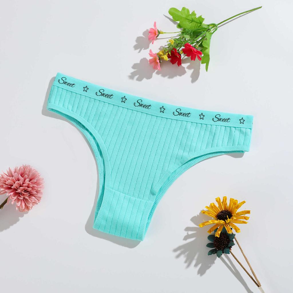 Female Spring and Autumn New Cotton Pure Color Abdominal Breathable Briefs