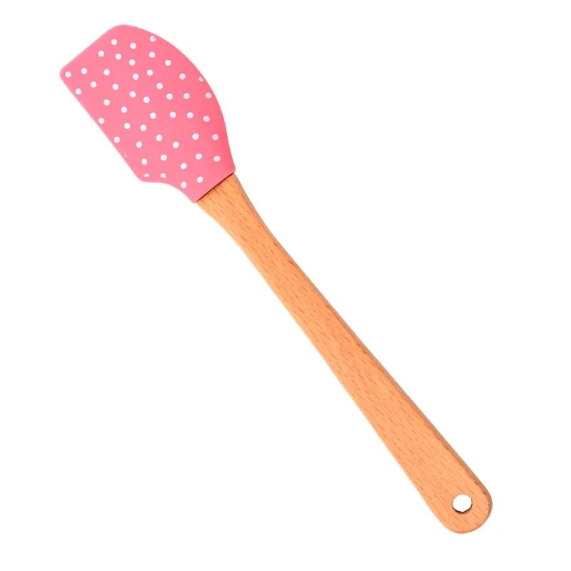 1pc Wooden Handle Cake Silicone Spatula Nonstick Cream Butter DIY Baking Scraper Kitchen Batter Mixer Chocolate Pastry Blenders