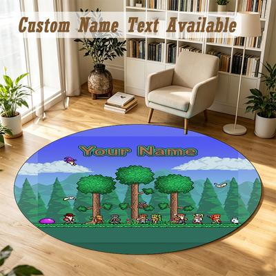 Tapis rond personnalisé Terraria Support Nom personnalisé, Tapis doux Décoration de maison