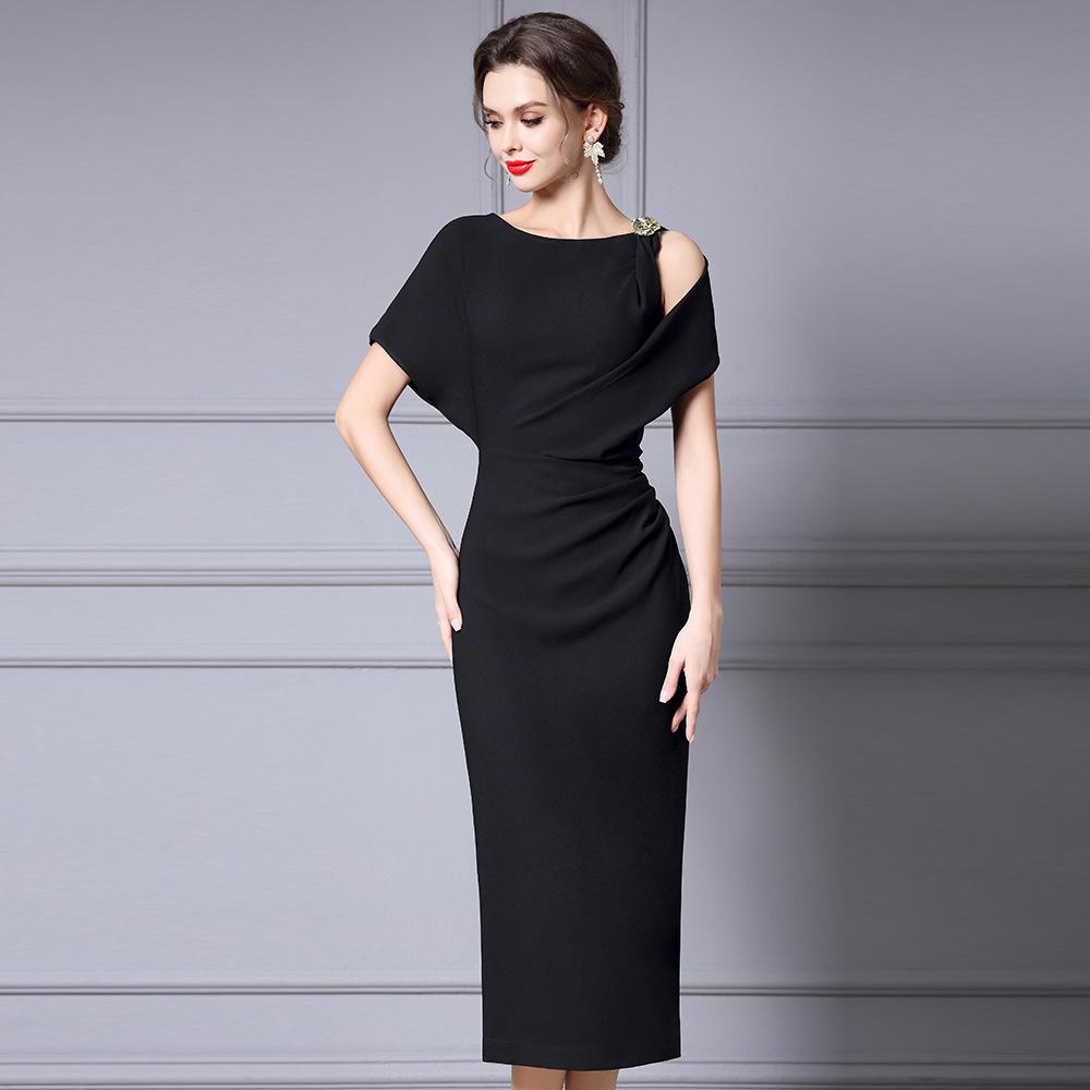 

Красное вечернее платье с открытыми плечами Zhilij для женщин: Потрясающее банкетное платье Лето 2025 2XL чёрный