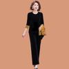 2026 New Chinese Style Gold Velvet Three-Piece Vest Suit for Middle-Aged and Elderly Women - Mom's Spring Outfit