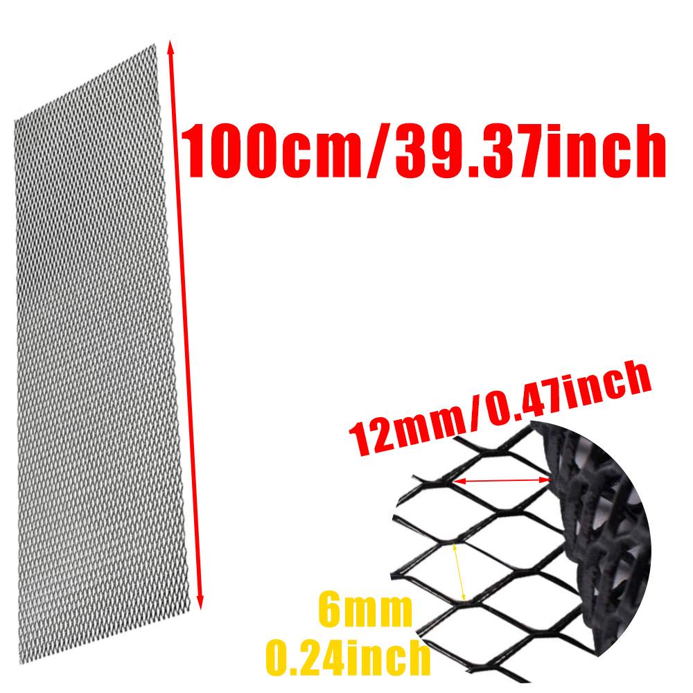 100cmx33cm Aluminum Alloy Grille Mesh Roll Automotive Grille Insert Bumper Rhombic Hole Black Car Grill Mesh Sheet
