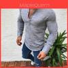 Premium Men's Slim Fit V Neck Long Sleeve Muscle Tee T-shirt Casual Tops Henley Shirts