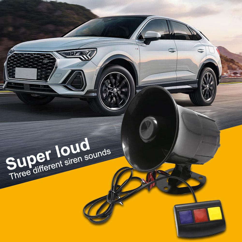 3 Tone Car Horn 12V Loud Horn Speaker Motorcycle Megaphone Emergency Sound Amplifier Speaker for Most Cars Motorcycles