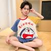 Boys Cotton Pajama Set Short Sleeve Shorts Sleepwear Kids 8-14 Years Cartoon Print Comfortable Home Wear