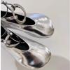 Fashion Luxury Gold Buckle Leather Ballet Flats Woman Elegant Brand Design Ankle Strap Ballerina Shoes Ladies Height Inside Punk Zapatos