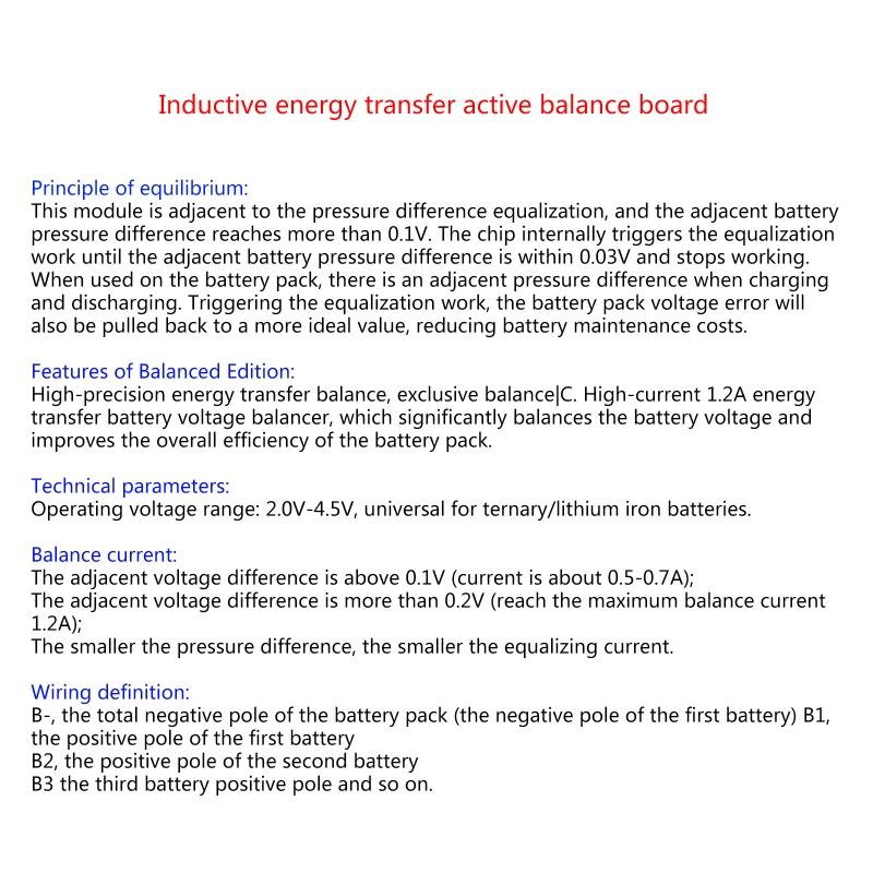 4S/8S 1.2A Active Equalizer Lithium/Lifepo4 Battery Active Balance Board Module Energy Transfer Board