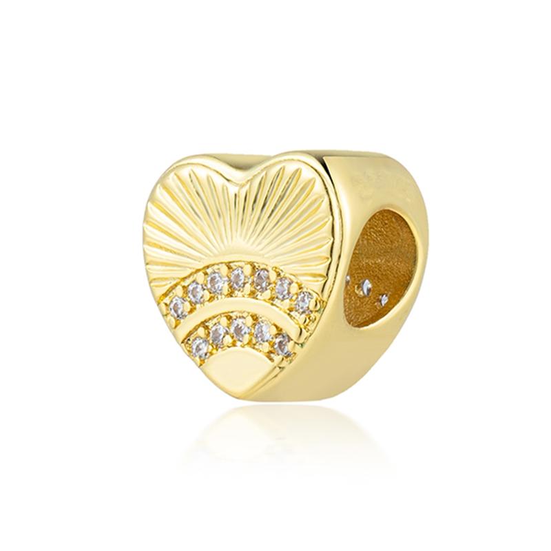 New Gold Plated Star Heart Charm Beads Pendant For Snake Bracelet Necklace DIY Jewelry Making Women Gift Sparkling