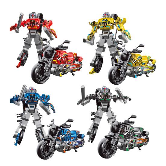 Transforming Robot Motorcycle Toy Movable Joints Educational Transformable Motorbike Deformation Robot Model Toddlers Boys Birthday Gift