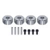 Uxcell Aluminum Wheel Hex Hub Drive Adapter with Screws and Pins for RC Car Upgrade Replacement Parts, 12mm Titanium, 6mm Thick, 4 Pieces