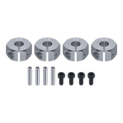 Uxcell Aluminiumhjulsexcenterdrivadapter med skruvar och stift för RC-bil, uppgraderingsersättningsdelar, 12 mm titan, 6 mm tjock, 4 stycken