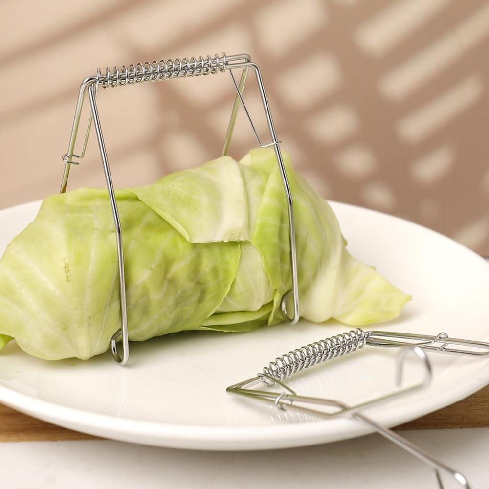 10 Pieces Spring Design Deep-Fry Assisting Tong Rust-proof Cabbage Tong Rotisserie Clip  Steaming