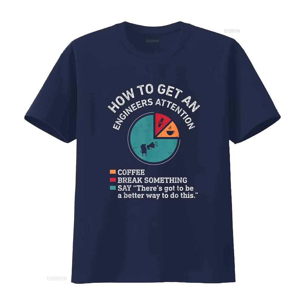 How To Get An Engineers Attention Funny Engineer Engineering T Shirt Black Medium Vintage Washed Versatile