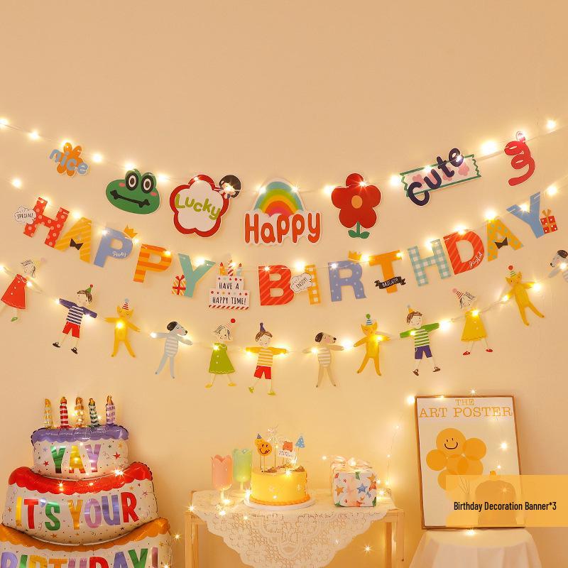 Erster Geburtstag Banner mit Pompon Girlande für Kinder - Foto Hintergrund und Party Dekoration