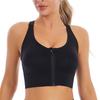 Women Front Zipper Shockproof Sports Bra Plus Size Push Up Seamless Backless Gym Wear